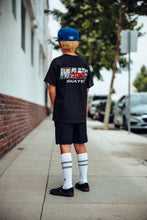 Load image into Gallery viewer, MAKE SKATE YOUTH "T-SHIRT" - (SKYLINE "RED") BLACK
