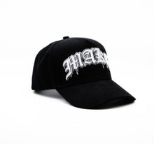 Load image into Gallery viewer, MKSK8 (BLACK CORDUROY x OLDE ENGLISH) "A-FRAME" LOGO HAT

