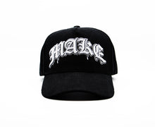 Load image into Gallery viewer, MKSK8 (BLACK CORDUROY x OLDE ENGLISH) "A-FRAME" LOGO HAT
