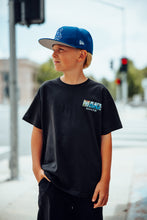 Load image into Gallery viewer, MAKE SKATE YOUTH "T-SHIRT" - (SKYLINE "BLUE") BLACK
