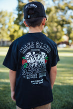 Load image into Gallery viewer, (MAKE SKATE YOUTH "T-SHIRT" - ("SMILE NOW CRY LATER") BLACK

