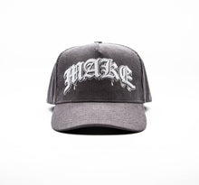 Load image into Gallery viewer, MKSK8 (GREY CORDUROY x OLDE ENGLISH) "A-FRAME" LOGO HAT
