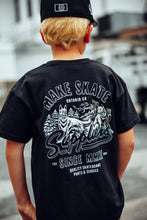 Load image into Gallery viewer, MAKE SKATE YOUTH "T-SHIRT" - (WOLVES) BLACK
