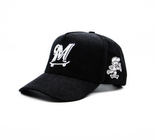 Load image into Gallery viewer, MKSK8 (BLACK CORDUROY x ONTARIO) "A-FRAME"  "M" LOGO HAT
