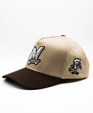 Load image into Gallery viewer, MKSK8 (2-TONE SAND/BRWN) &quot;A-FRAME&quot;  &quot;M&quot; LOGO HAT
